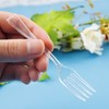 WDF 300 Pieces Clear Plastic Mini Forks 4 Inches Clear