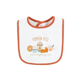 Hudson Baby Unisex Baby Cotton Bibs, Pumpkin Spice Date, One Size