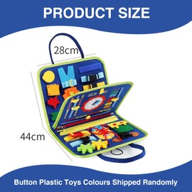 Benaewa Busy Board, Toddler Busy Book for 1+ Year Old, Sensory Board Toy for Fine Motor Skills Learning (17.3x11inch)