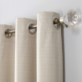 Sun Zero Cooper Thermal Insulated Room Darkening Grommet Curtain Panel, 40" x 63", Linen