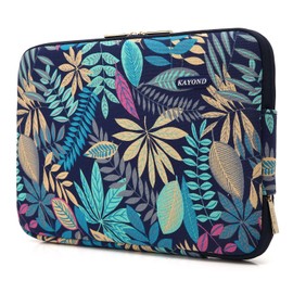 KAYOND Forest Series Pattern Water-resistant 11 inch laptop sleeve with pocket for 11 inch 11.6 inch laptop case macbook air 11 case macbook 12 sleeve surface pro (11-11.6 inch, Blue)