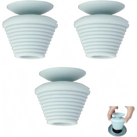 Tapones de desagüe de silicona, paquete de 3 unidades, cierre universal de ventosa contra olores e insectos para lavabo, bañera, fregadero, color a elegir (beige x3)