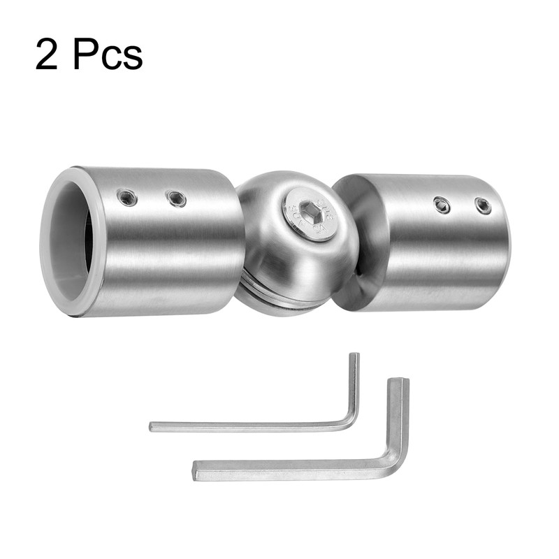 sourcing map 2pcs Corner Curtain Rod Connector, Hinged Elbow Connectors