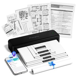 Phomemo M834 Ultra Portable Printer Wireless for Travel, Bluetooth Thermal Printer 8.5" x 11"&A4, Compatible with iOS,Android & PC,Inkless Mobile Printer for Travel,Office,School,Home,Black