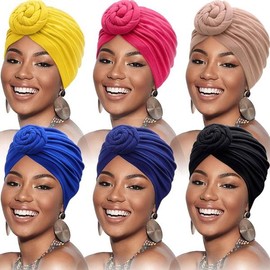 Satineer 새티니어 6 터번 여성용 소프트 프리 매듭 패션 암 케모 웨어 캡 랩 모자 [Bla al blue Rosy N y Yellow] Satiny 6 Turban Women's Soft Free Knot Fashion Arm Chemo Wear Cap Wrap Hat [Bla al blue Rosy N y Yellow]