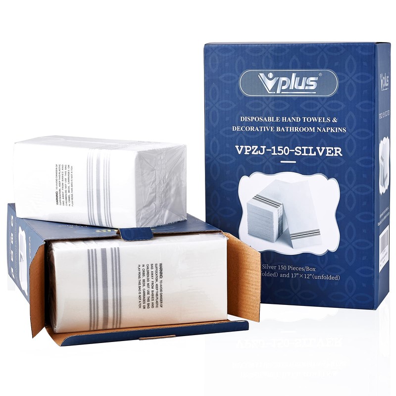 Vplus 150 PACK Guest Towels Disposable Bathroom, Decorative Bathroom Napkins,