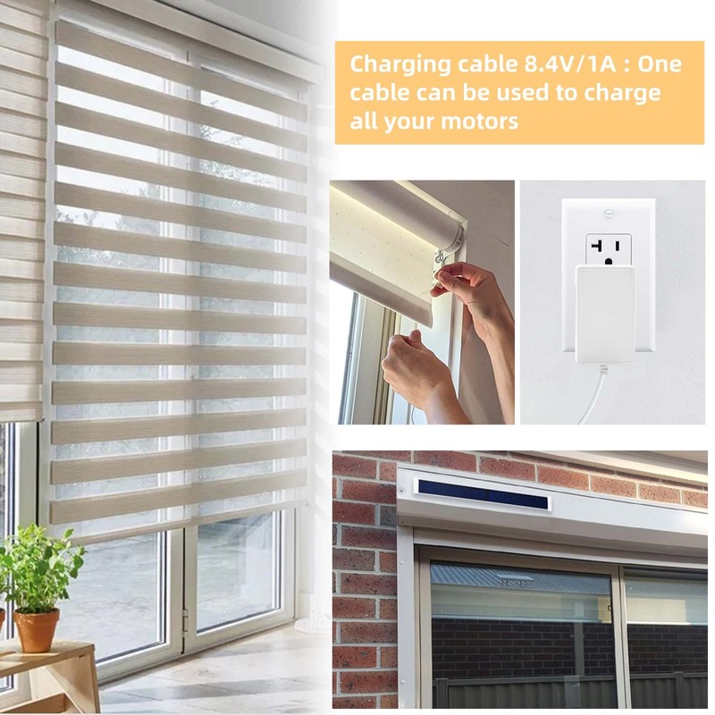 Rollerhouse Roller Blinds Tubular Motor with Rechargeable Lithium Battery for