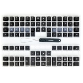 Advantage360 Dvorak - Juego de Teclas Negras - Plástico PBT | Leyendas sublimadas con Tinte | Juego de 92 Llaves | Extractor de Teclas con Logotipo
