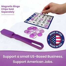 MR CHIPS Made in USA Magnetic Bingo Wands - Purple Color, 1 Piece Ideal for Bingo, Science Experiments, Homeschool Accessories, Fridge Décor & Sewing Supplies
