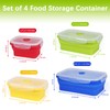 NATUREKIT 4 Collapsible Silicone Food Storage Containers,Kitchen Stackable Leftover Bento
