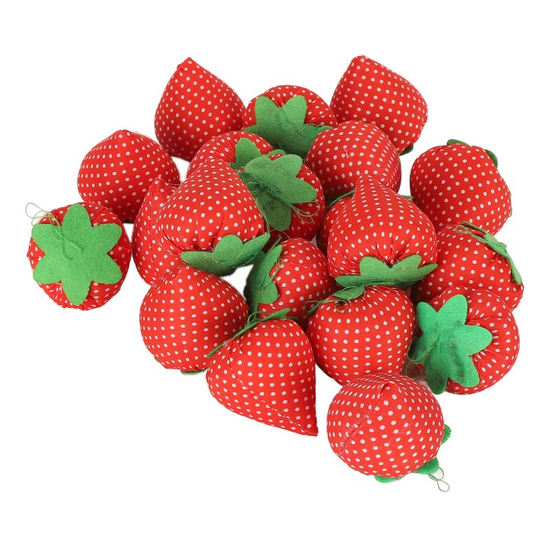 20pcs Sewing Pin Cushion Cotton Soft Lightweight Cute Strawberry Shaped