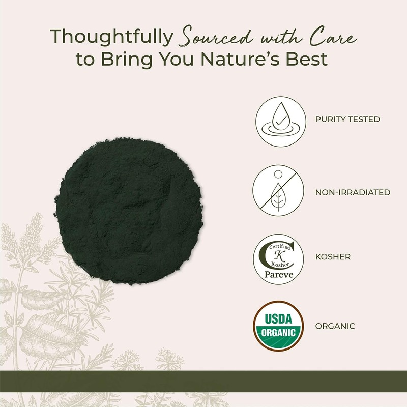 Starwest Botanicals Certified Organic Spirulina Powder, 1 Pound Bulk Bag