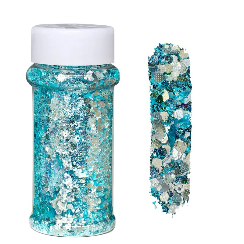 Factory Price 12 Color Diamond-Embossed Hex Glitter Set 2oz Jars