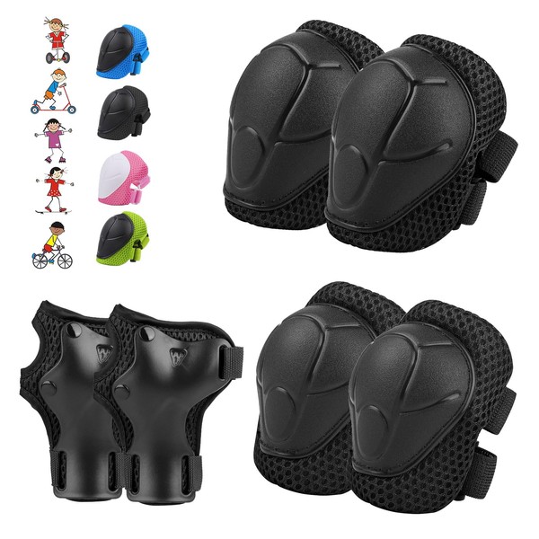 6PCS Kids Protective Gear Set, Knee Pads for Kids 3-10