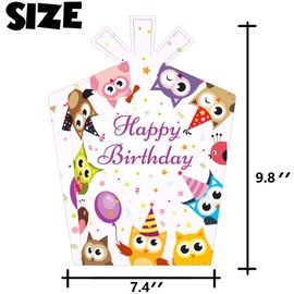 Owl Table Centerpieces Happy Birthday Table Decorations Cartoon Animals Cute Colorful Owl Theme Decor for Boys Girls Baby Shower 1st Birthday Party Owl Party Supplies Favors Photo Booth Props