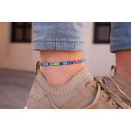 Made by Nami Surfer Anklet Men & Women – Thin Boho Ethno Hippie Anklet – Handmade Beach Festival Accessories – 100% Waterproof & Adjustable – 100% Ecological Cotton (Turquoise)