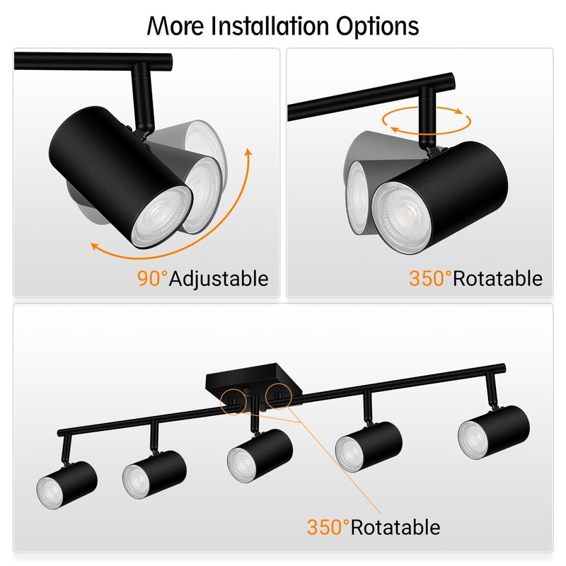 BoostArea Track Lighting Kit, Kitchen Lighting Fixtures Ceiling, 5 Light