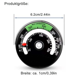 2-Piece Fireplace Oven Thermometer,Thermometer For Oven Pipe Wood Stove,Thermometer Magnet For Wood Stove,Magnetic Thermometer For Burner And Log Chimney Pipe Fireplace,0–500℃/100~900℃