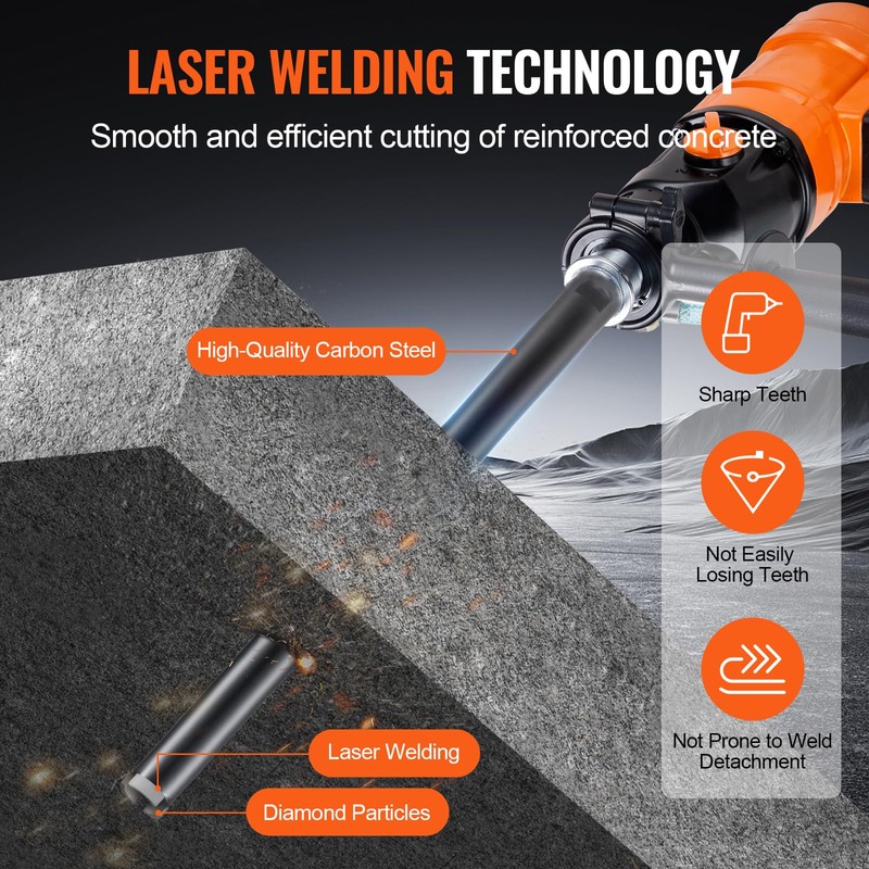 Happybuy 1-1/4" Wet Diamond Core Drill Bit, 14" Drilling Depth,