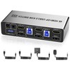 KVM Switch 2 Monitors 2 Computers HDMI Displayport USB3.0 Switcher 4K 60Hz Dual Monitor 3 USB Ports HDMI+DP KVM Switcher for 2 PCs Sharing Keyboard Mouse Printer Scanner Supports Extended/Copy Mode