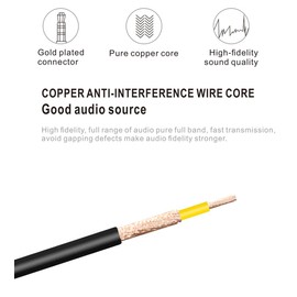 3.5 mm to RCA AV Camcorder Video Cable,3.5mm Male to 3RCA Male Plug Stereo Audio Video AUX Cable Smartphones,MP3, Tablets,Speakers,Home Theater - 3.5mm Straight 2.5m