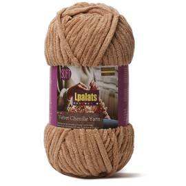 Lpalats Baby Blanket Yarn for Crocheting Soft - 1 Pack of 100g/3.5oz Chunky Chenille Yarn for Knitting Blankets Amigurumi - #6 Super Bulky - 87 Yards Thick Plush Yarns (1, Curry)