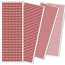 Mangoit 3090pcs Gem Stickers Jewels for Crafts - Valentine's Day Self Adhesive Rhinestone Stickers, Stick on Gems for Crafts, Acrylic Bling Round Stickers, Craft Supplies for Kids 4Sheets 4Sizes Red