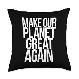 Climate Change is Real Pledge Awareness Gifts Make Our Planet Again Save Climate Earth Day Safety Throw Pillow, 18x18, Multicolor