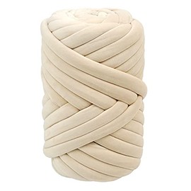 Casaphoria Arm Knitting Yarn Chunky Braid Cotton Yarn for Handmade DIY Throw Blanket Pet Bed,Machine Washable,Beige 2 lbs