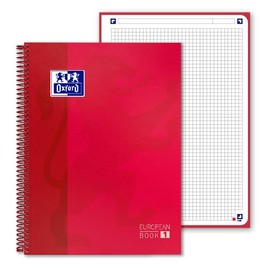 Oxford 368582 - Red microperforated notepad A4 size 80 sheets 5X5 grid