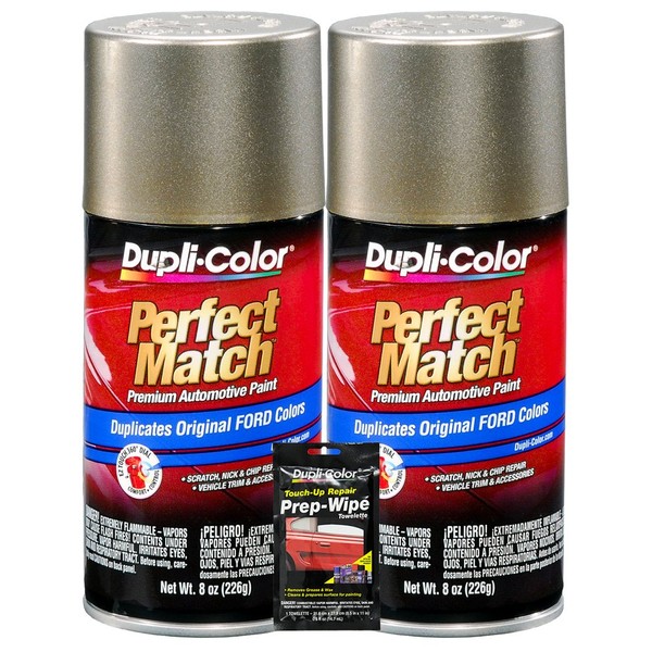 Dupli-Color Arizona Beige Exact-Match Automotive Paint For Ford Vehicles - 8 oz, Bundles with Prep Wipe (3 Items)