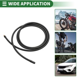 Motoforti Universal Tire Inflator Extension Tube Air Pump Extend Hose Adapter Tire Valve 78.74inch M8x0.8 10mm OD Durable Rubber Black Connector
