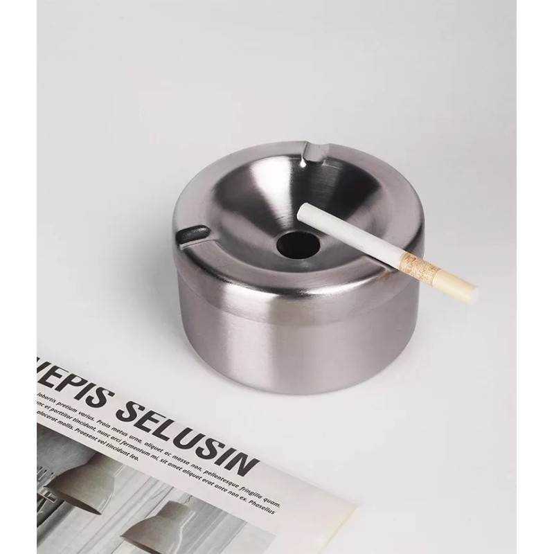 Luxury Set 2 Ceniceros Acero Inoxidable De Mesa Deposito De