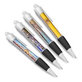 DV DESIGN Set of 4 Spain White Ballpoint Pens - Barcelona Madrid Sevilla Flag Beach Spanish Europe Friends Boys Girls Men Women Theme Pen #79353