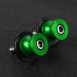Universal CNC Aluminium Stand Holder - 2 Pieces M8 x 1.25 Bobbins Repair Stand for Kawasaki Z900 Z800 Z1000 Suzuki GSR600 SV650 V-Strom GSF 650 1200 1250GS Honda CBR1000RR Hornet CB600 - Green