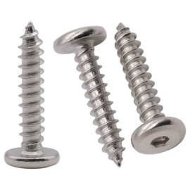 RoyceMart M5 x 20mm (50 Pack) Flat Round Socket Head Wood Screws, 304 (18-8) Stainless Steel, Socket Head Self Tapping Screws Sheet Metal Tek Screws