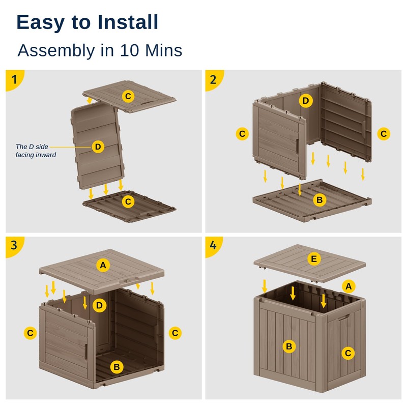 EAST OAK Outdoor Storage Box, 31 Gallon Deck Box, Waterproof
