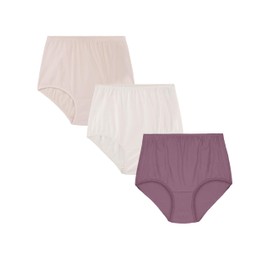 Vanity Fair Women's High Waisted Underwear, Full Coverage Ladies Panties, Perfectly Yours Briefs, Cotton-3 Pack-Moody Blue/Cashmere/Glacier White