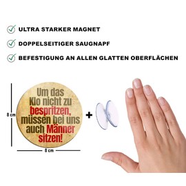 Schilderkreis24 Funny Toilet Saying "Um das Klo Nicht zu bespritzen.." Magnet Decorative Toilet Fridge Magnet Humour Funny Gift Idea Birthday Christmas 8 x 8 cm