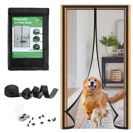 FLYZZZ Magnetic Screen Door Updated Fiberglass Screen Door Fit Door Size 34X80in Automatic Closure Moustiquaire Porte Patio Black Curtain Friendly to Kids Pets