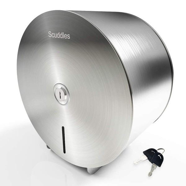 Toilet Paper Dispenser Stainless Steel Commercial Toilet Paper Dispenser Fits Any 9" Tisue Rolls Public Places Offices OR Homes Mounts Quickly 2 Keys & Lock