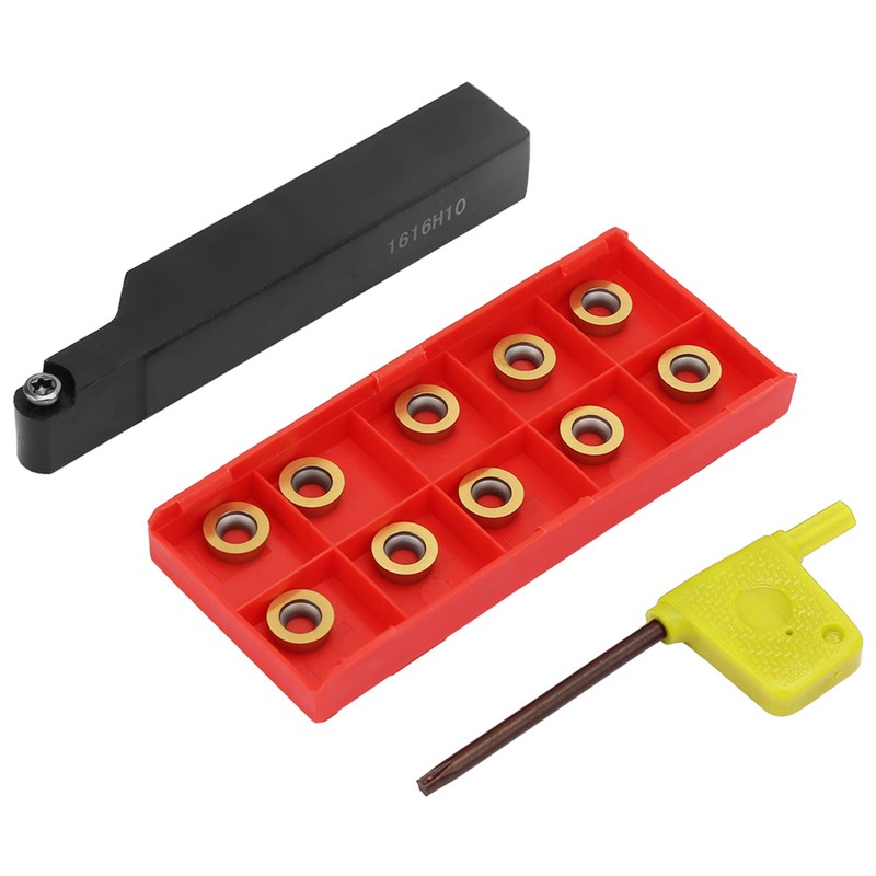 1pc SRAPR1616H10 Lathe Turning Tool Holder 10pcs RPMT10T3MO Inserts Blades