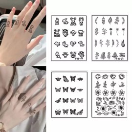 헤나판박이 인스턴트 꽃 수채화 고래 휴가 소품 타투스티커 세트 12종 WIP2+2WdL Henna Stamp Instant Flower Watercolor Whale Vacation Prop Tattoo Sticker Set 12 Types WIP2+2WdL [Type A]