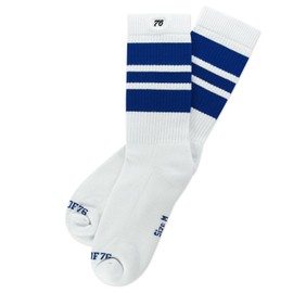 Spirit of 76 Men's & Women's Retro Socks with Stripes - White - Blue, size: 35-38