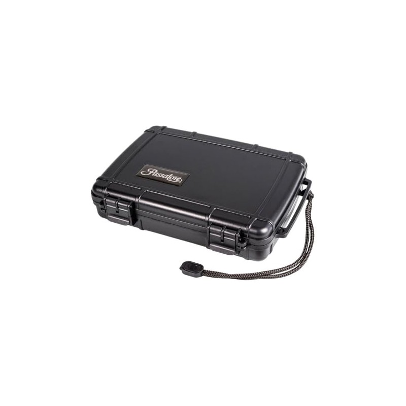 Passatore Cigar Case Black Acrylic Travel Humidor for 6 Cigars
