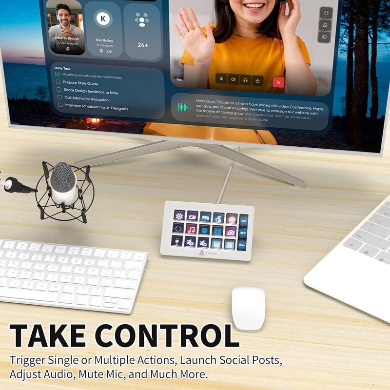 A.JAZZ AKP153 Stream Studio Controller Stream Dock-Type-c con Cable con