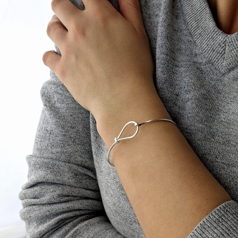 Silverly Women's 925 Sterling Silver Hook Open Catch Loop Design