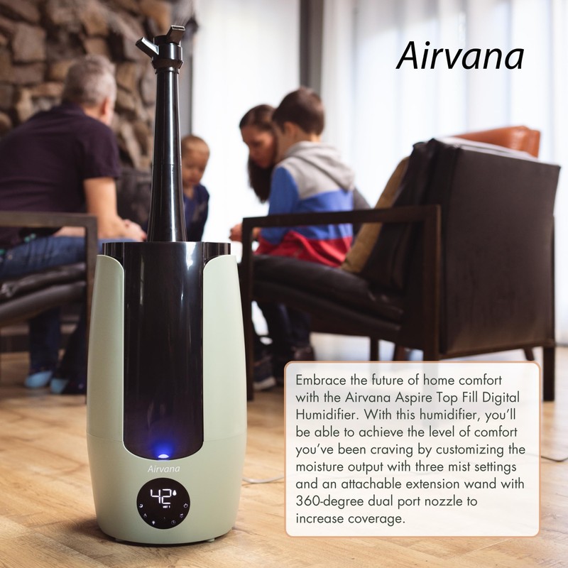 Airvana 2.25 Gallon (8.5 Liter) Top Fill Digital Humidifier with