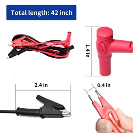 UOIENRT Multimeter Alligator Clips Leads, 15A 1000V 3.5 Ft Banana Plug to Alligator Clip Test Lead, 4mm Test Lead Probe Suitable for Most of Digital Multimeter