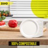 Zuvo Disposable Plates 50 Pack - 100% Compostable White Paper